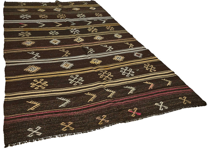 6x10 Vintage Turkish Goat Hair Kilim Rug - 51259