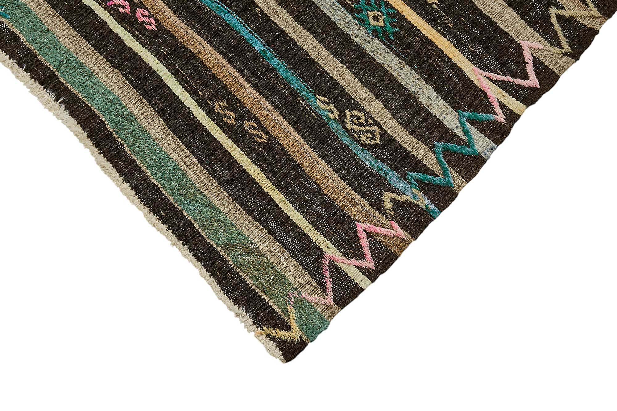 7x9 Vintage Turkish Goat Hair Kilim Rug - 51261
