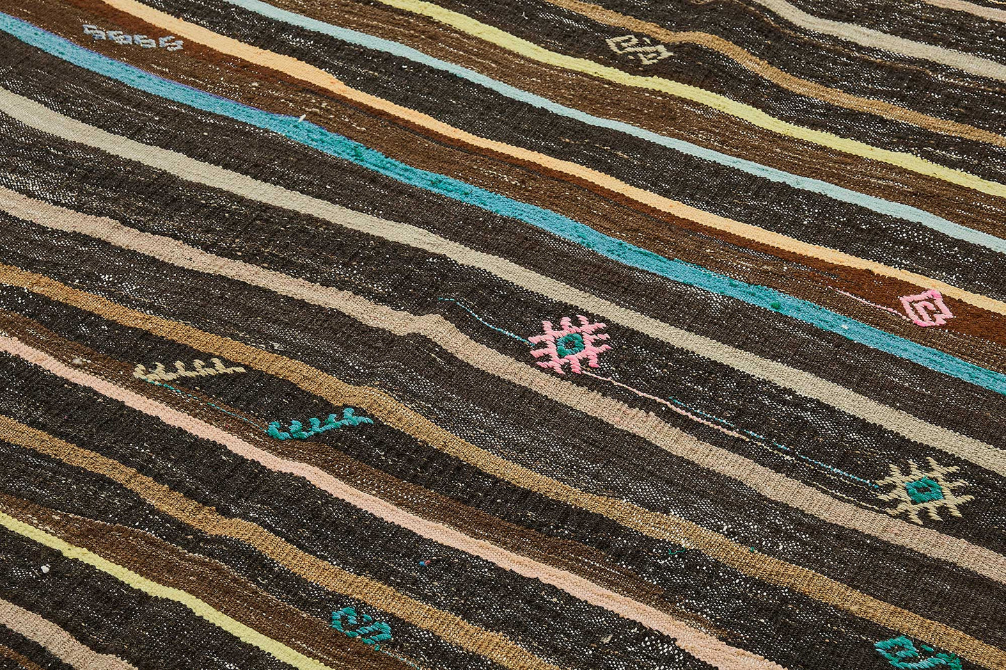 7x9 Vintage Turkish Goat Hair Kilim Rug - 51261