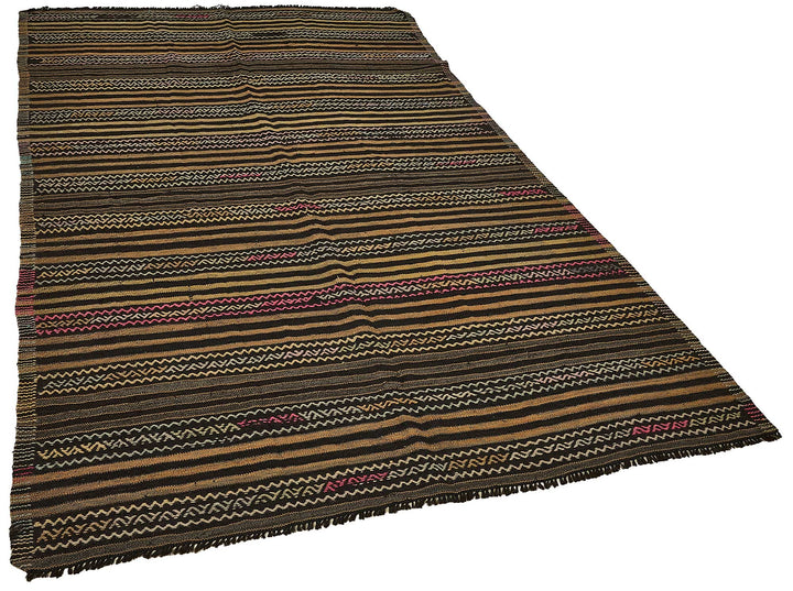 5x9 Vintage Turkish Goat Hair Kilim Rug - 51262