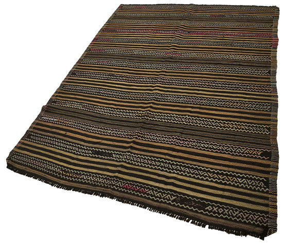 5x9 Vintage Turkish Goat Hair Kilim Rug - 51262
