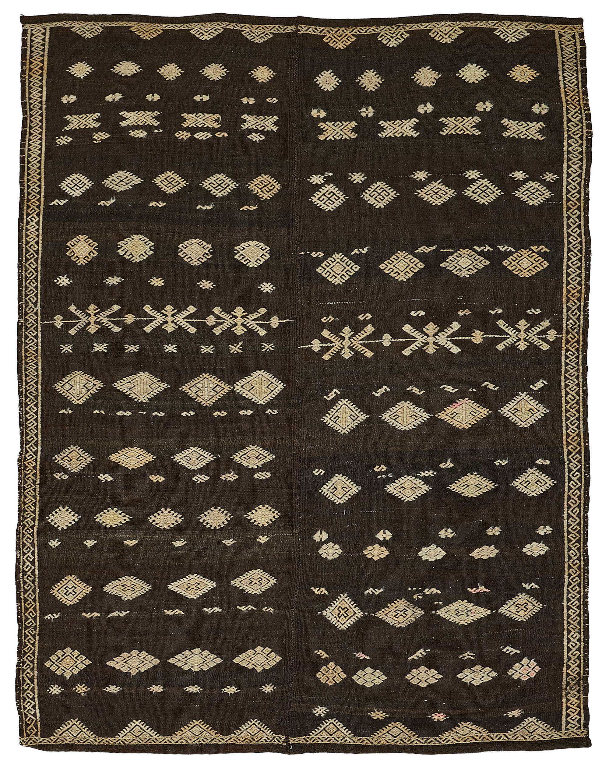 6x8 Vintage Turkish Goat Hair Kilim Rug - 51263