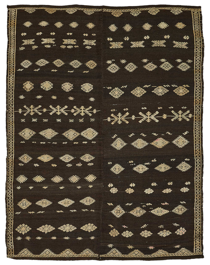 6x8 Vintage Turkish Goat Hair Kilim Rug - 51263