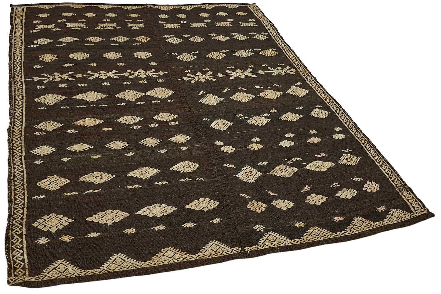 6x8 Vintage Turkish Goat Hair Kilim Rug - 51263