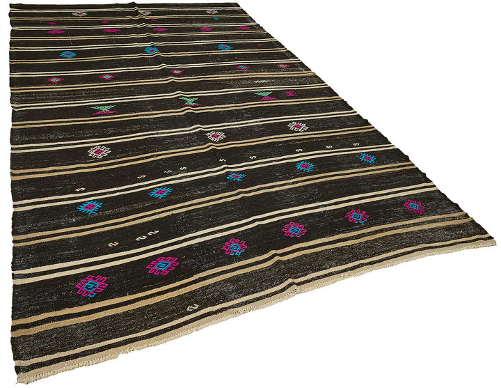 7x11 Vintage Turkish Goat Hair Kilim Rug - 51265
