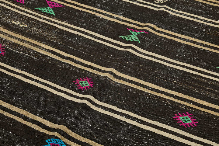 7x11 Vintage Turkish Goat Hair Kilim Rug - 51265