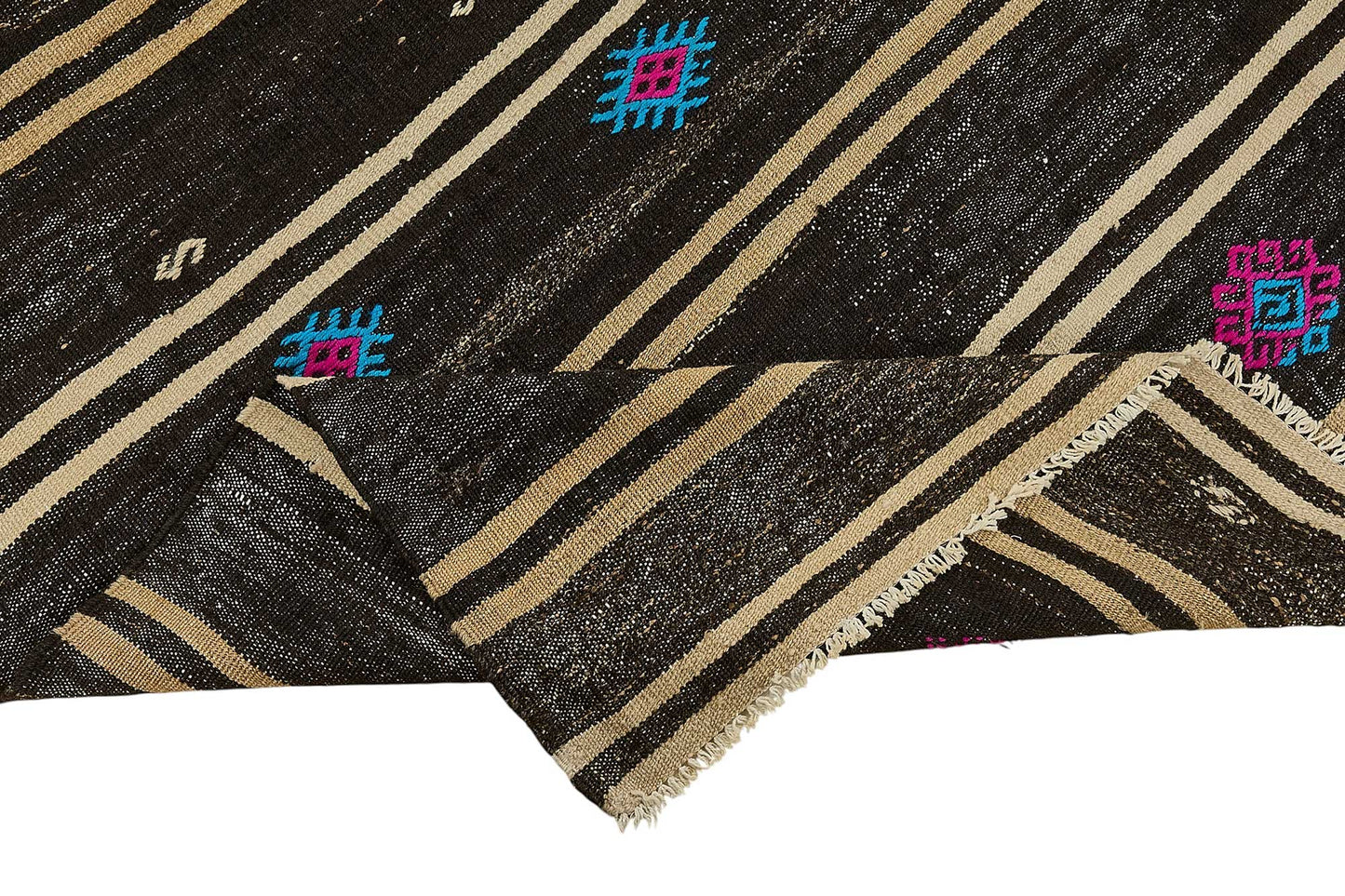 7x11 Vintage Turkish Goat Hair Kilim Rug - 51265