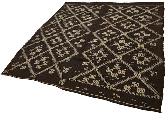 6x7 Vintage Turkish Goat Hair Kilim Rug - 51266