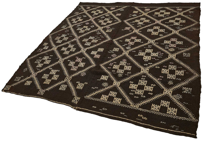 6x7 Vintage Turkish Goat Hair Kilim Rug - 51266