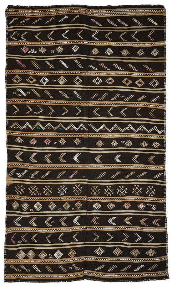 6x11 Vintage Turkish Goat Hair Kilim Rug - 51267