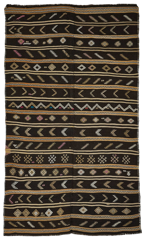 6x11 Vintage Turkish Goat Hair Kilim Rug - 51267