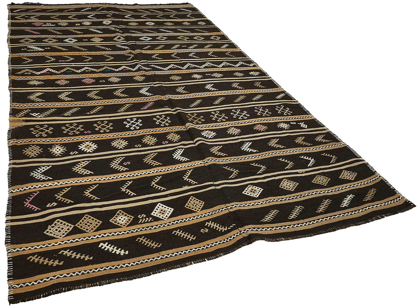 6x11 Vintage Turkish Goat Hair Kilim Rug - 51267