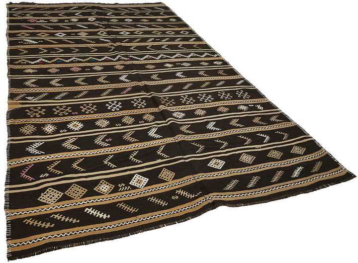 6x11 Vintage Turkish Goat Hair Kilim Rug - 51267