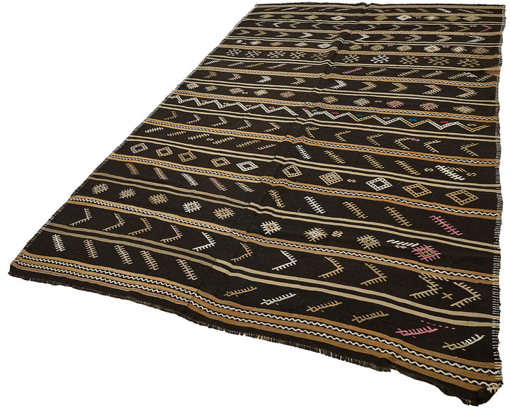 6x11 Vintage Turkish Goat Hair Kilim Rug - 51267