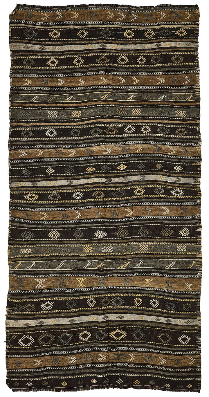 6x11 Vintage Turkish Goat Hair Kilim Rug - 51269
