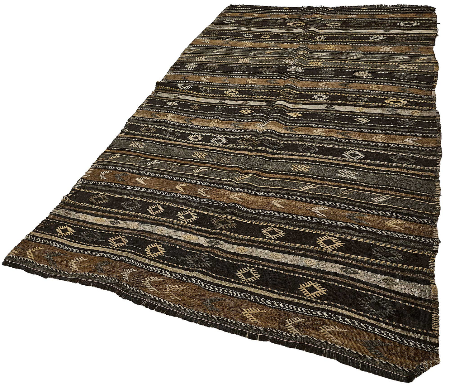 6x11 Vintage Turkish Goat Hair Kilim Rug - 51269