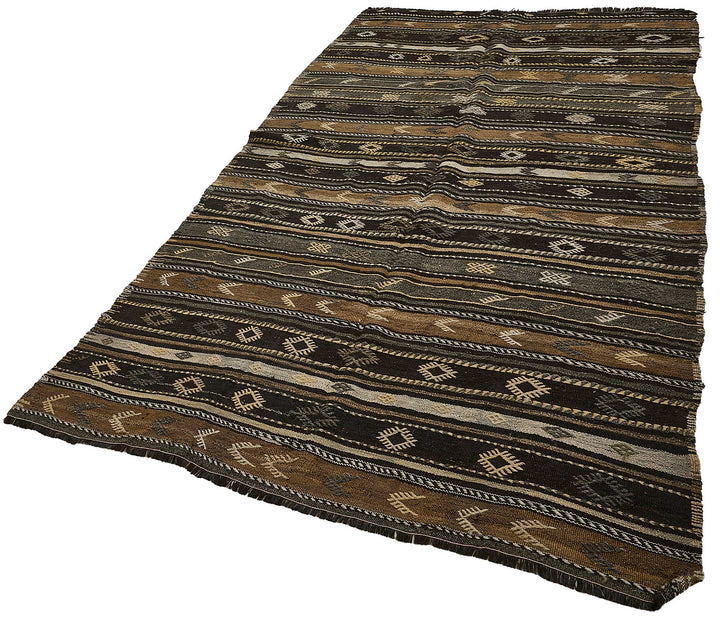 6x11 Vintage Turkish Goat Hair Kilim Rug - 51269