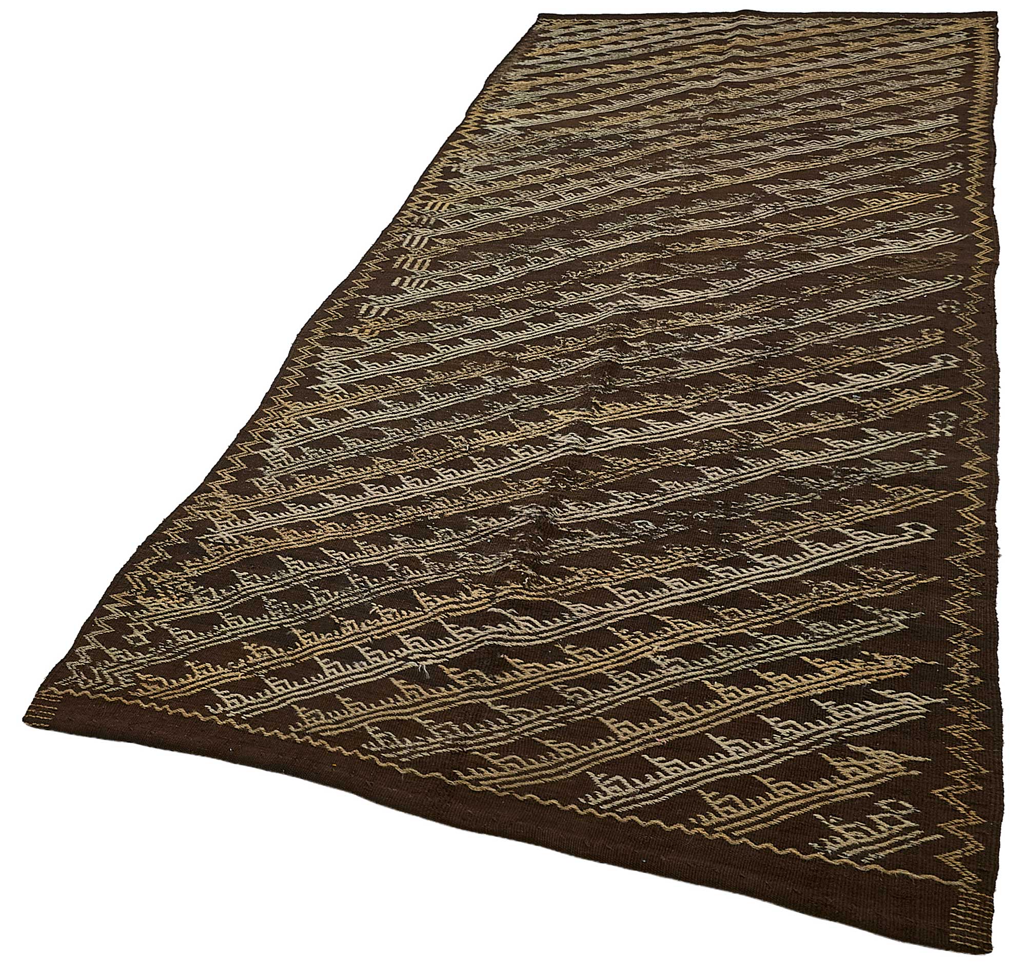 5x13 Vintage Turkish Goat Hair Kilim Rug - 51270