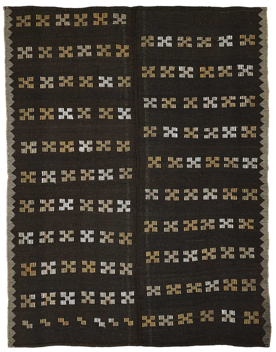 7x9 Vintage Turkish Goat Hair Kilim Rug - 51271