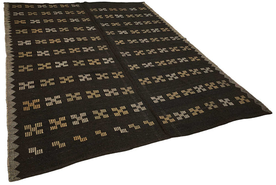 7x9 Vintage Turkish Goat Hair Kilim Rug - 51271