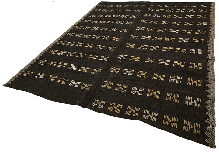 7x9 Vintage Turkish Goat Hair Kilim Rug - 51271