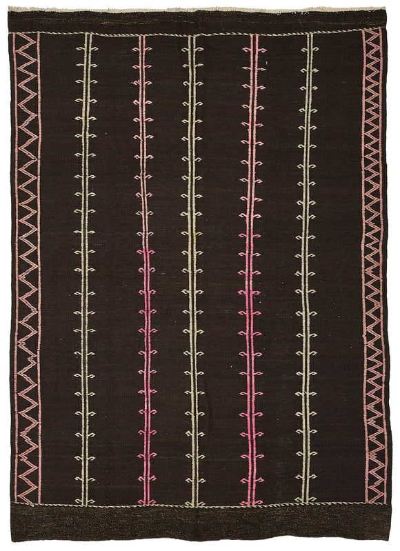 6x9 Vintage Turkish Goat Hair Kilim Rug - 51273