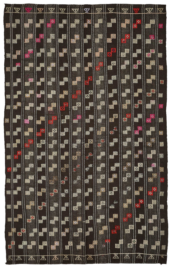 6x9 Vintage Turkish Goat Hair Kilim Rug - 51274