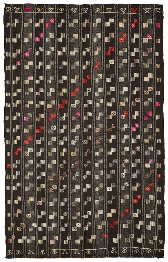 6x9 Vintage Turkish Goat Hair Kilim Rug - 51274