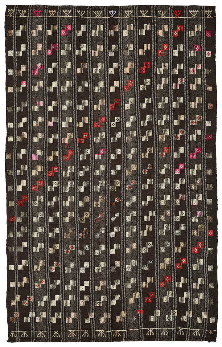 6x9 Vintage Turkish Goat Hair Kilim Rug - 51274