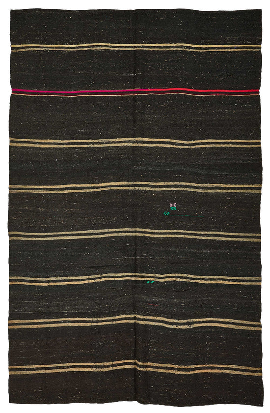 7x11 Vintage Turkish Goat Hair Kilim Rug - 51275