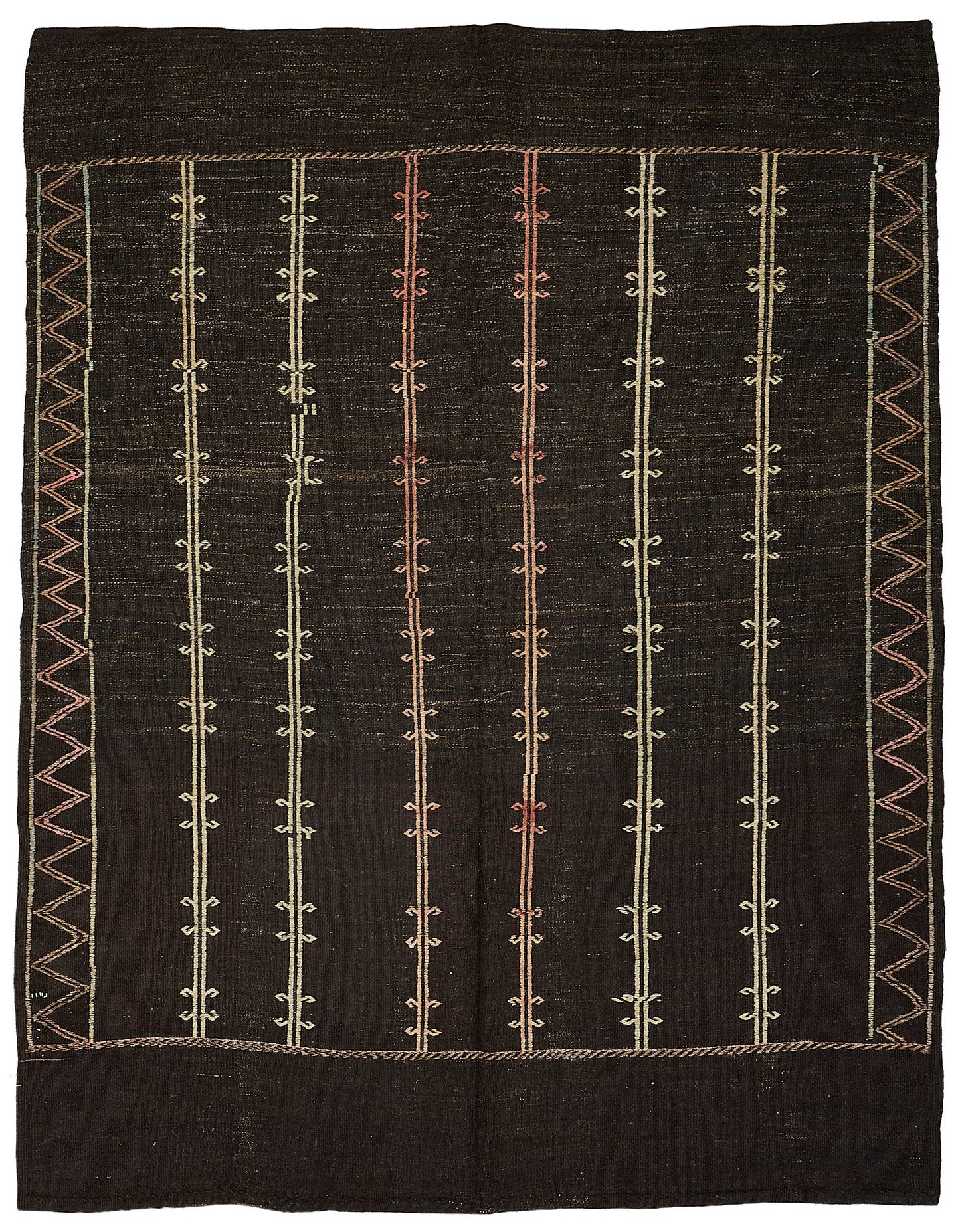 7x9 Vintage Turkish Goat Hair Kilim Rug - 51277
