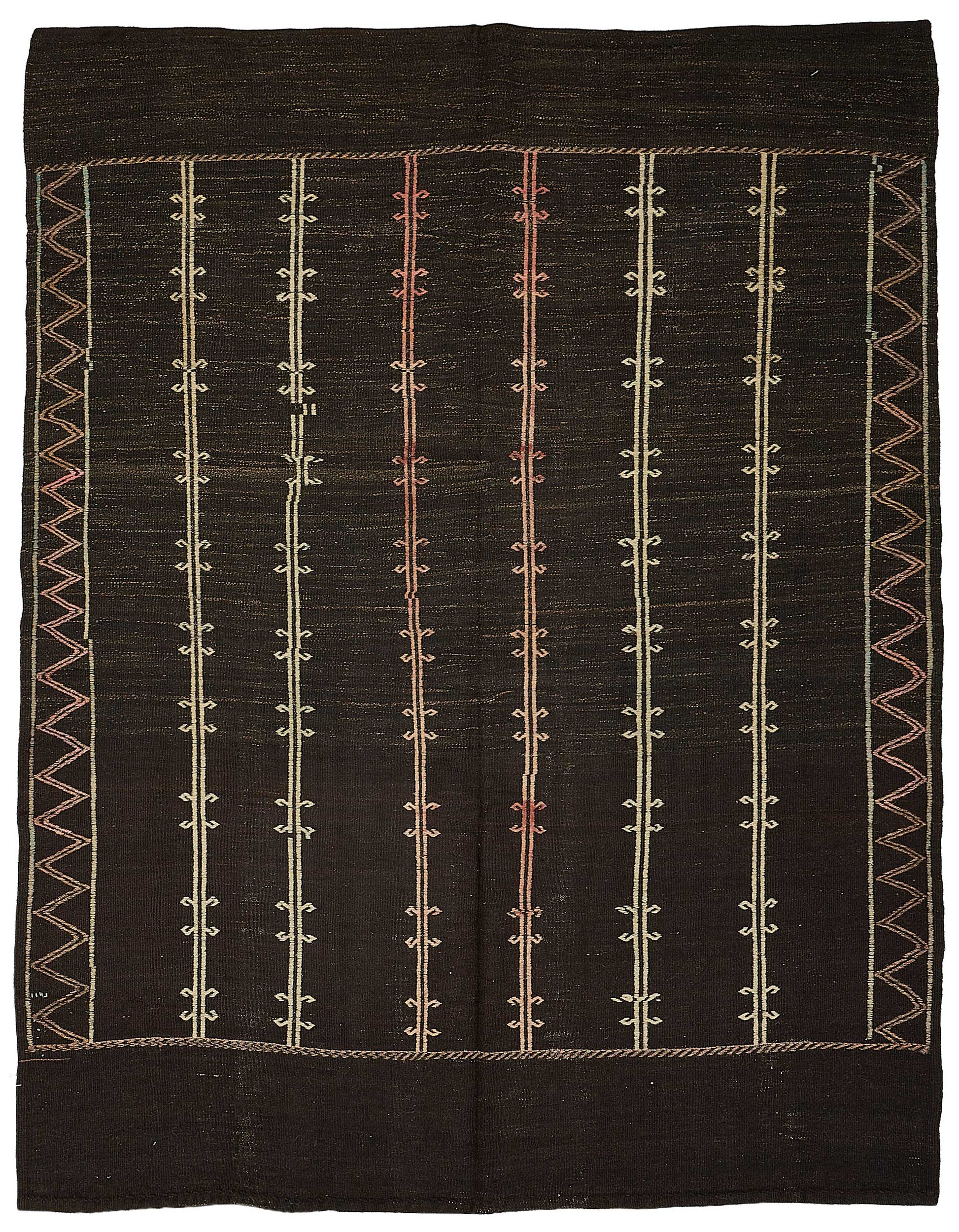 7x9 Vintage Turkish Goat Hair Kilim Rug - 51277