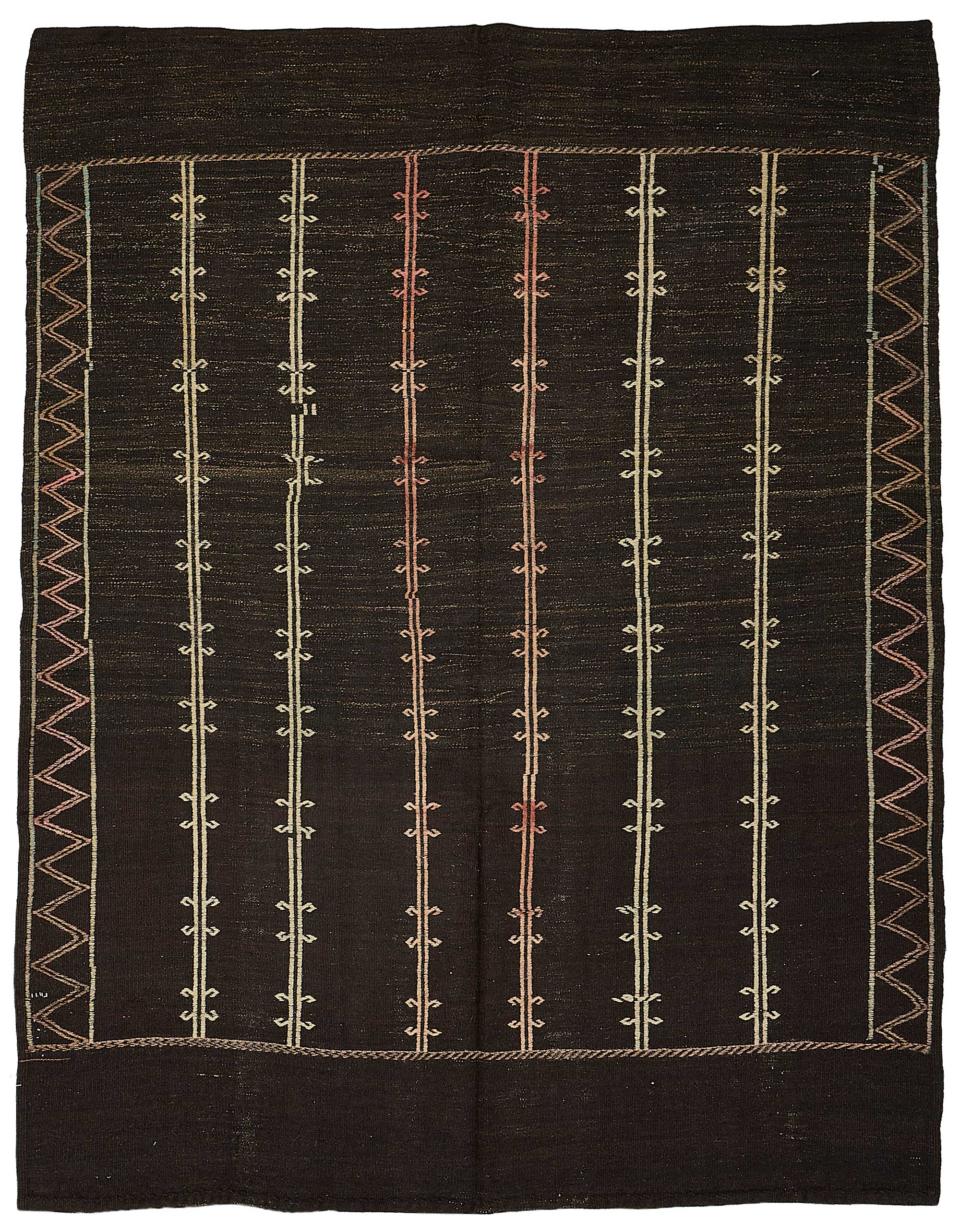 7x9 Vintage Turkish Goat Hair Kilim Rug - 51277