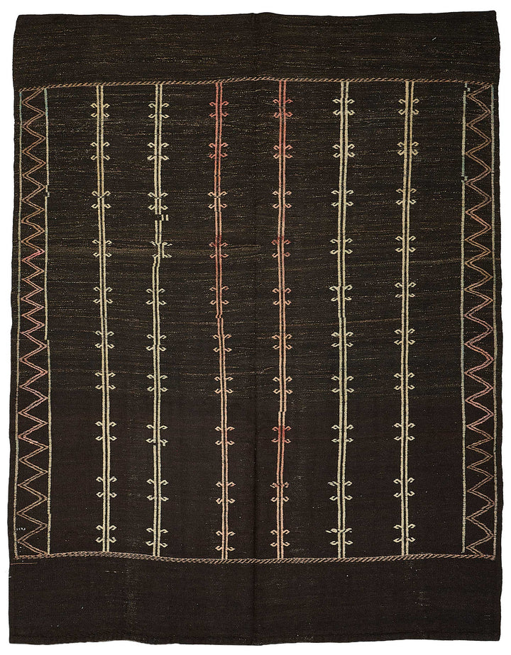 7x9 Vintage Turkish Goat Hair Kilim Rug - 51277