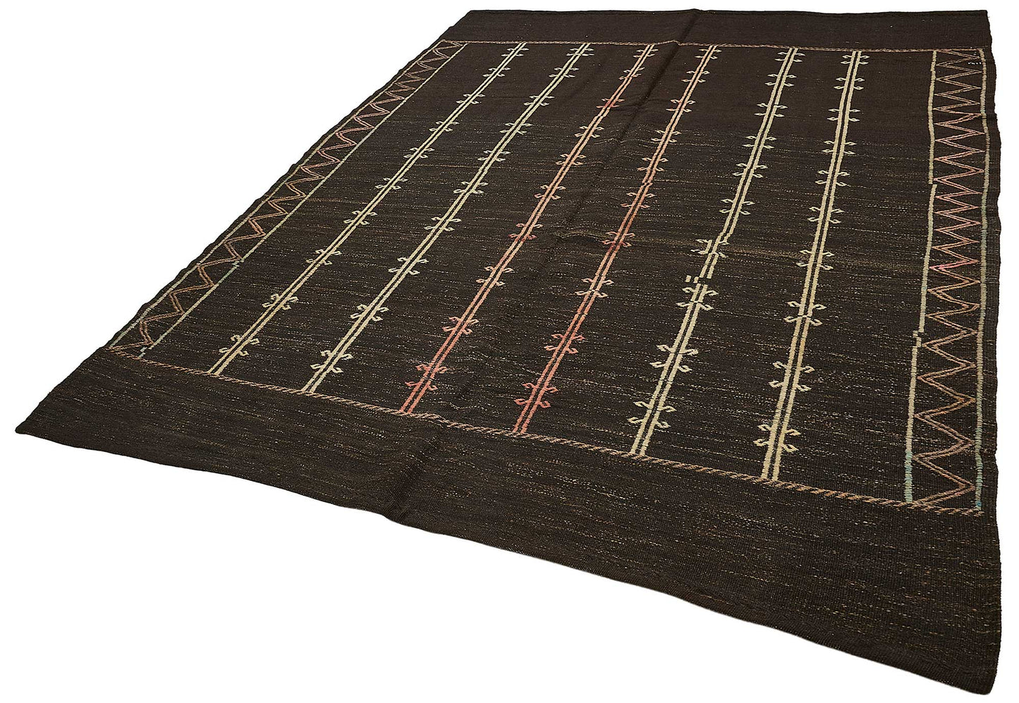7x9 Vintage Turkish Goat Hair Kilim Rug - 51277