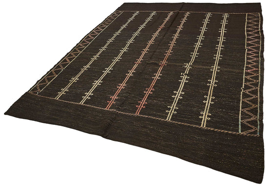 7x9 Vintage Turkish Goat Hair Kilim Rug - 51277