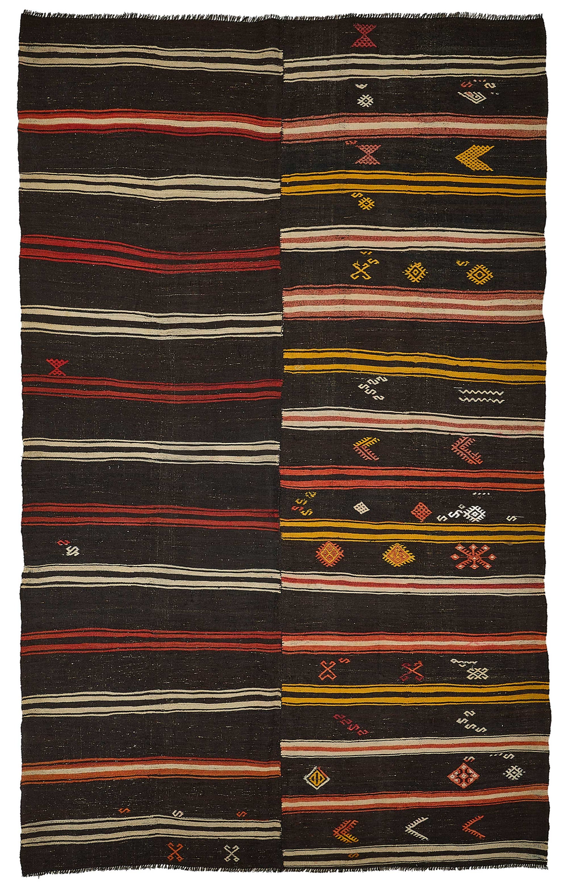 7x12 Vintage Turkish Goat Hair Kilim Rug - 51279