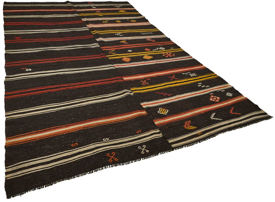 7x12 Vintage Turkish Goat Hair Kilim Rug - 51279