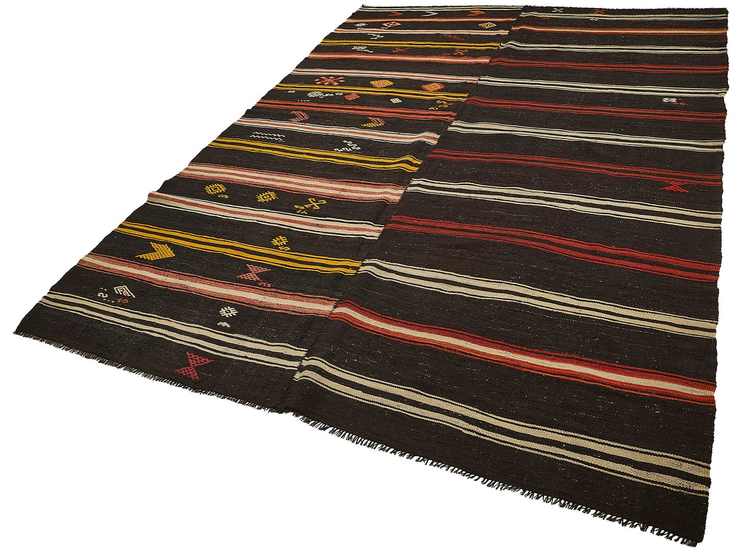 7x12 Vintage Turkish Goat Hair Kilim Rug - 51279