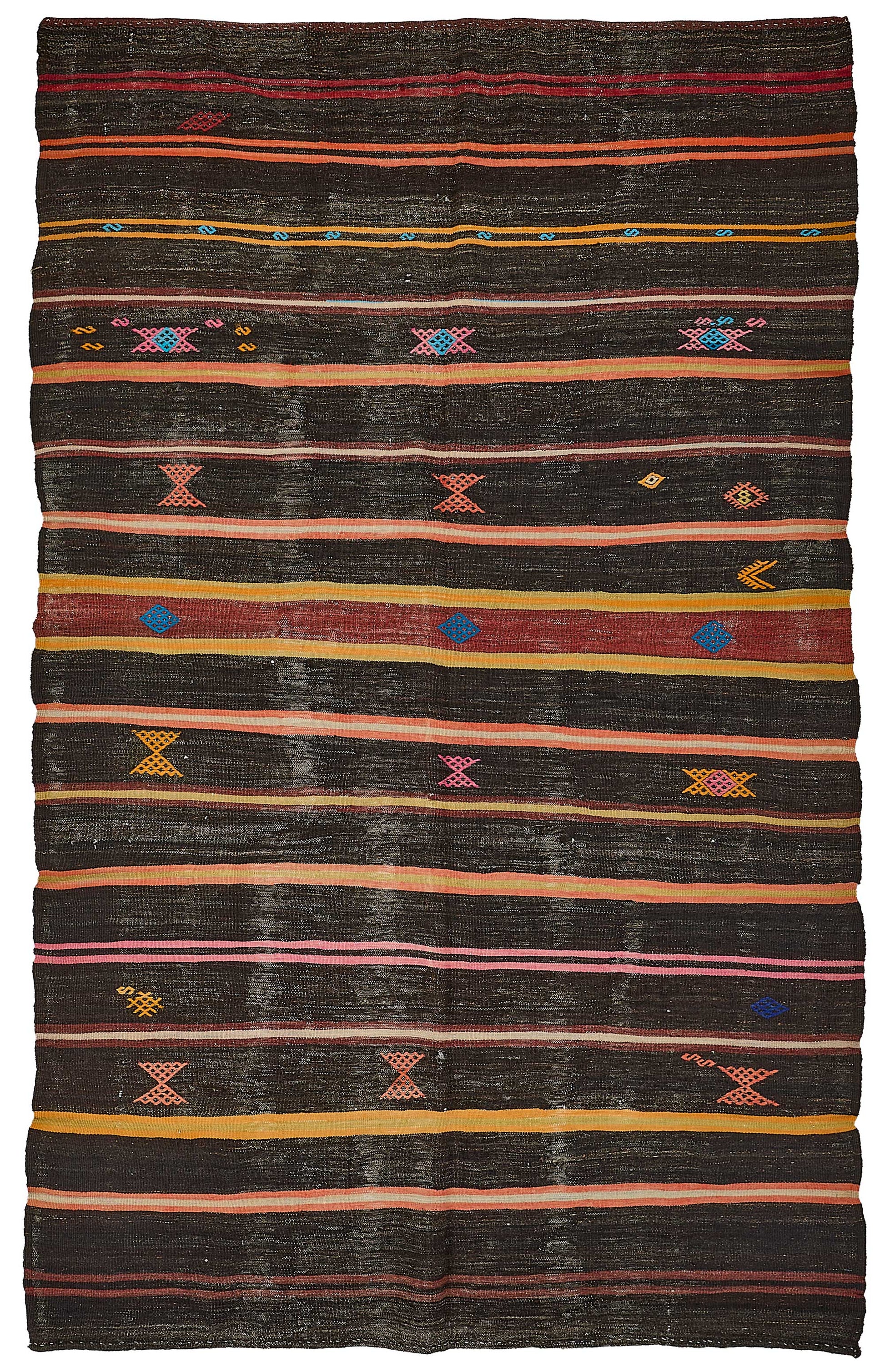7x11 Vintage Turkish Goat Hair Kilim Rug - 51282