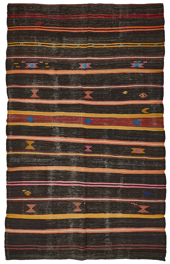 7x11 Vintage Turkish Goat Hair Kilim Rug - 51282