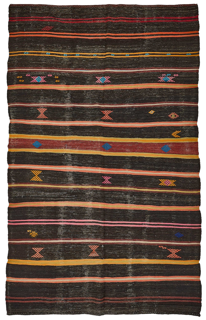 7x11 Vintage Turkish Goat Hair Kilim Rug - 51282