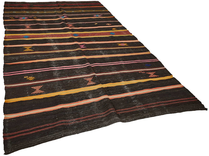 7x11 Vintage Turkish Goat Hair Kilim Rug - 51282