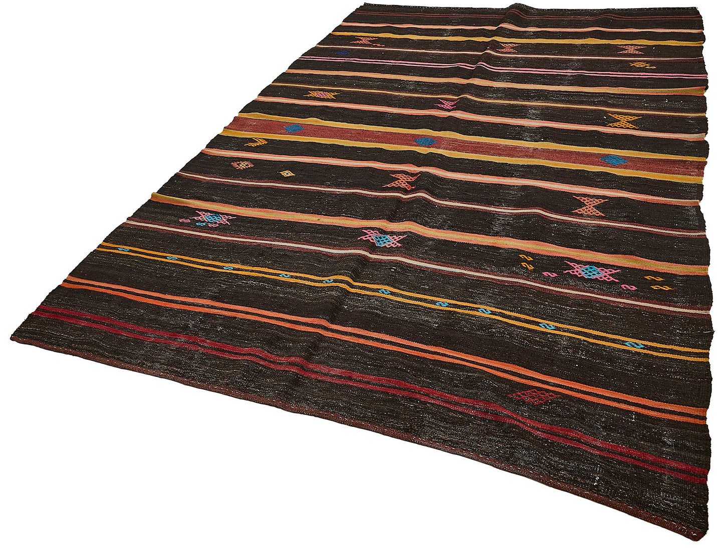 7x11 Vintage Turkish Goat Hair Kilim Rug - 51282
