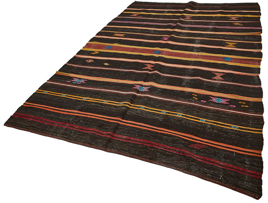 7x11 Vintage Turkish Goat Hair Kilim Rug - 51282