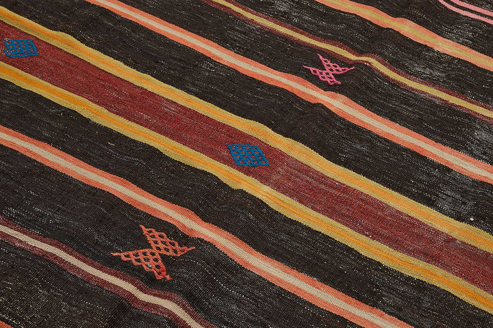 7x11 Vintage Turkish Goat Hair Kilim Rug - 51282