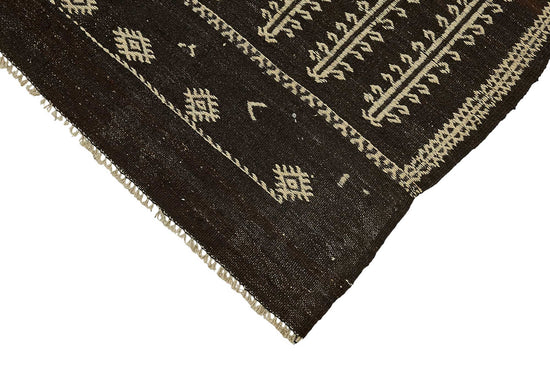 7x9 Vintage Turkish Goat Hair Kilim Rug - 51283