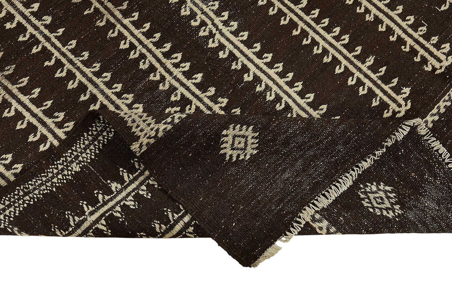 7x9 Vintage Turkish Goat Hair Kilim Rug - 51283