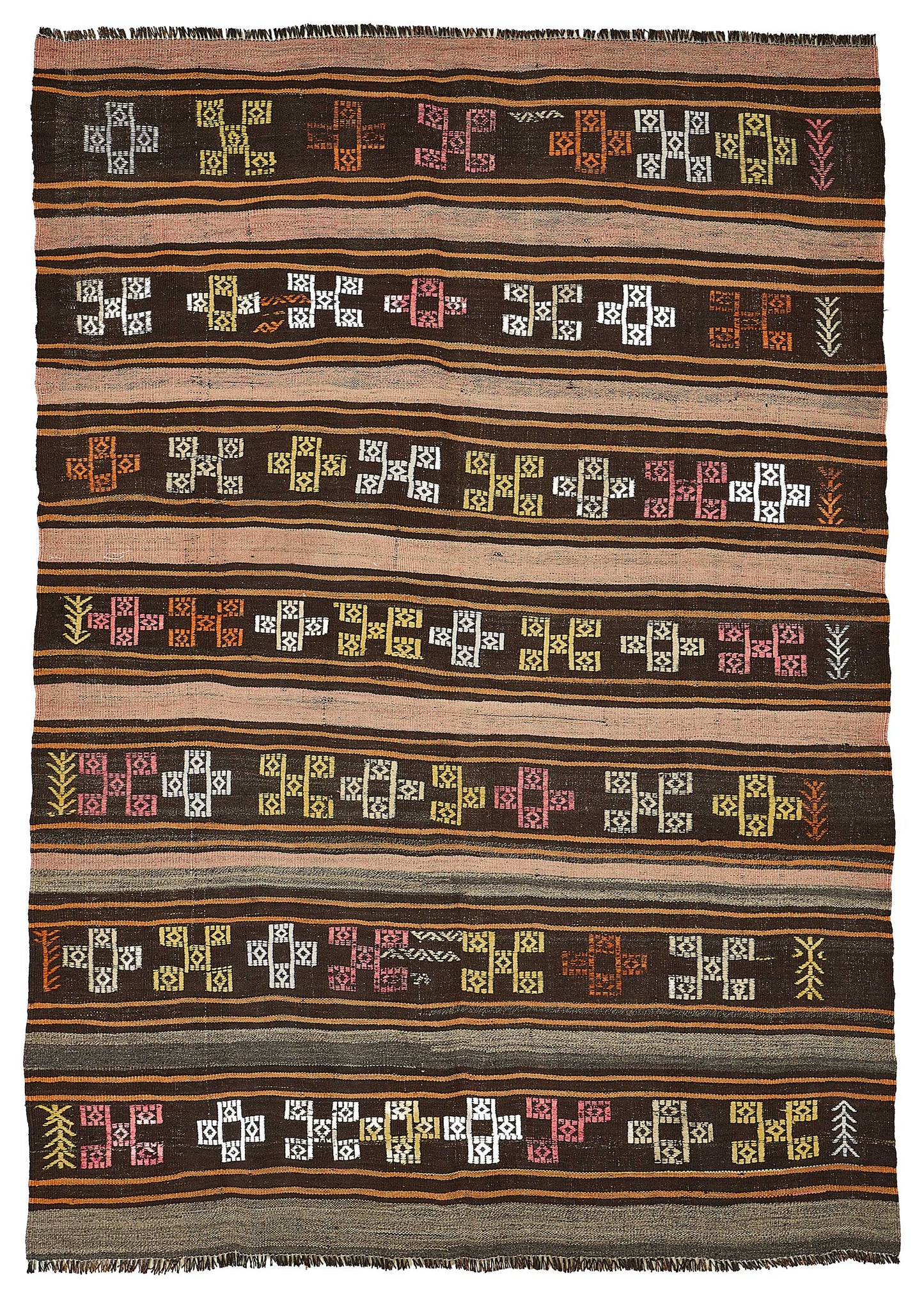 6x9 Vintage Turkish Goat Hair Kilim Rug - 51286