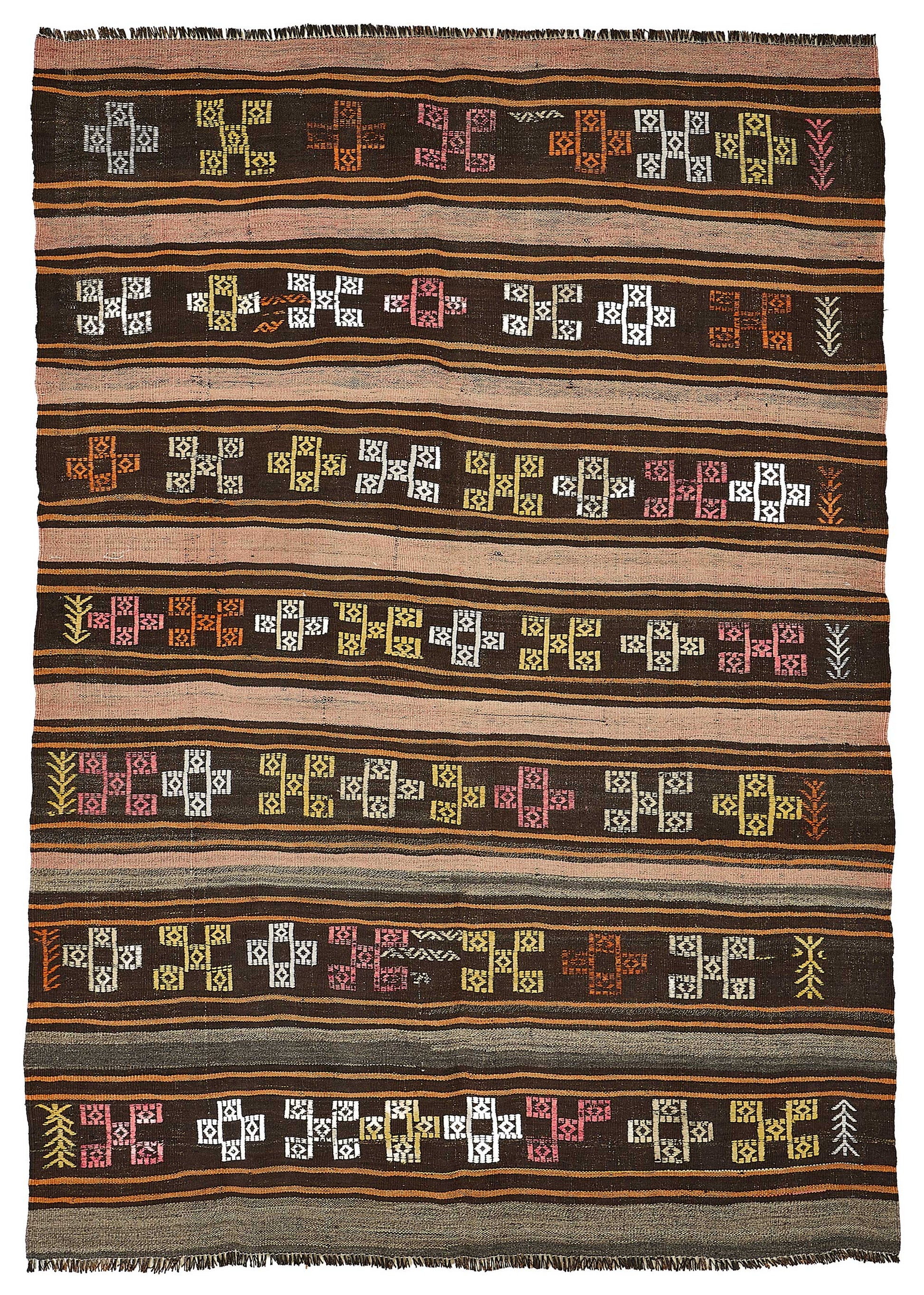 6x9 Vintage Turkish Goat Hair Kilim Rug - 51286